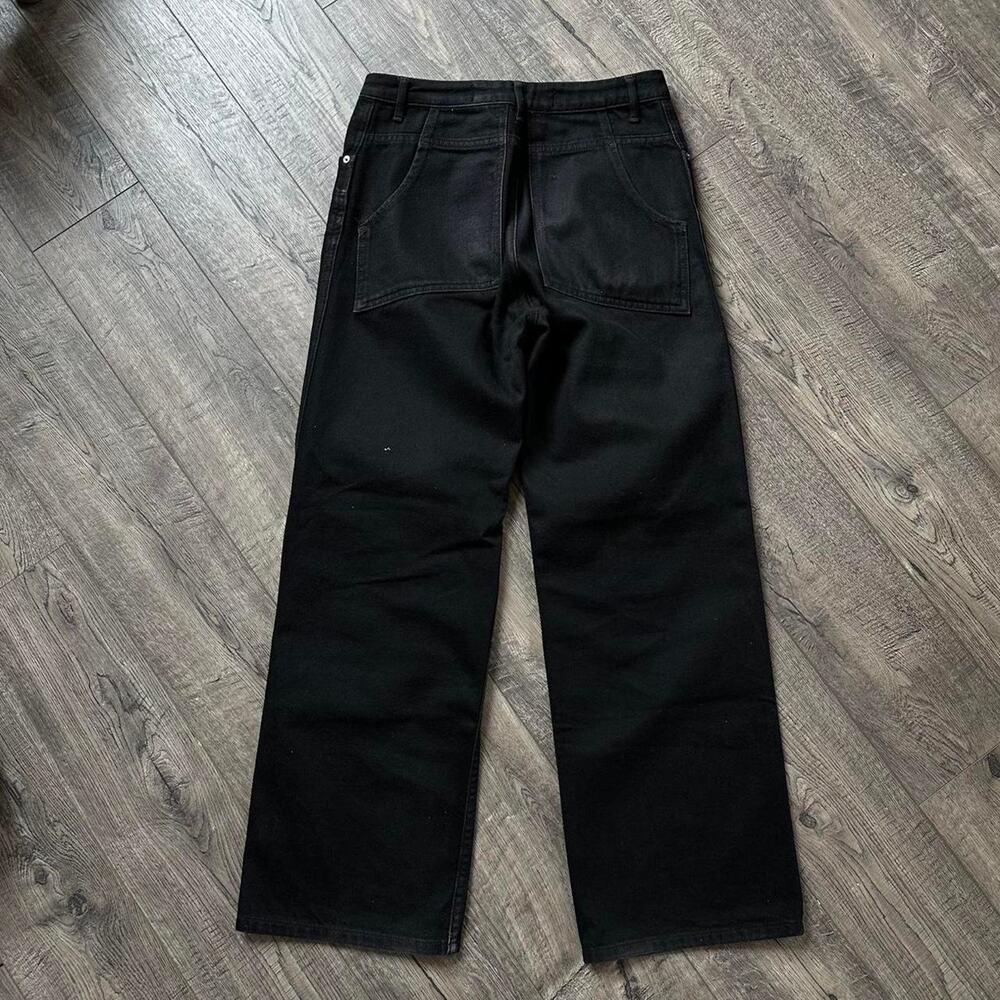 Black Basic Designer Eckhaus Latta Denim Wide Leg… - image 2